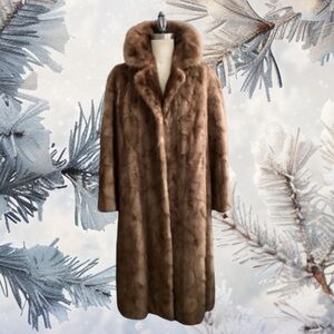 Genuine Full Length Mink Fur Coat. Size L -XL
